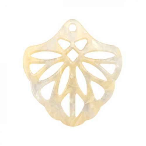 Resin pendant 40mm - Sand beige transparent
